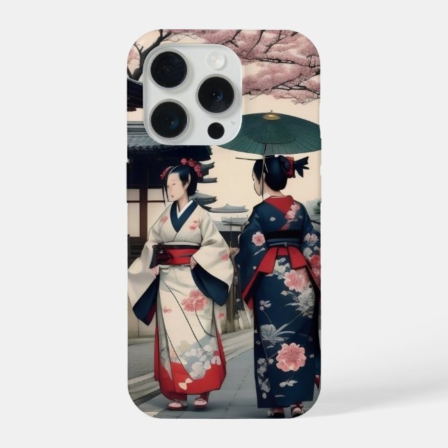 Coque iPhone Kyoto Kimono Spring Walk iPhone Case (Verso)