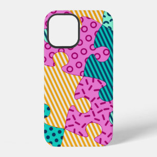 Coque iPhone 12 La bannière avec des énigmes géométriques, arrière