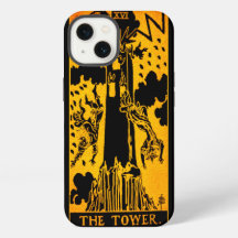 La carte de tarot de la Tour | Or et Noir |
