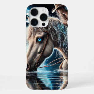 Coque iPhone 16 Pro Max La chevauchée de minuit de la cowgirl et réflexion
