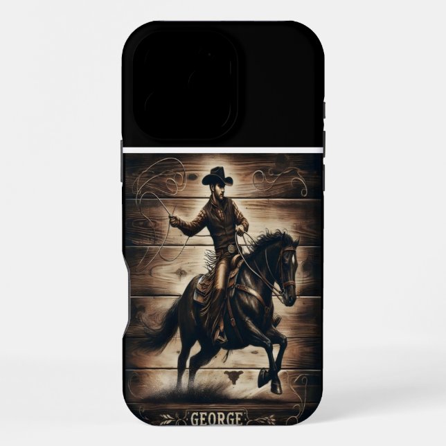 Coque iPhone La chevauchée western de George (Verso)