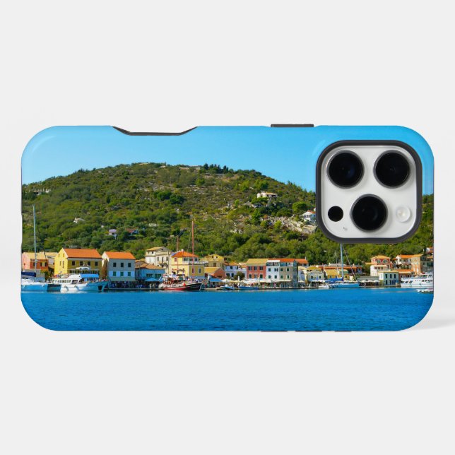 Coque iPhone La côte portuaire d'Antipaxos (Verso Horizontal)