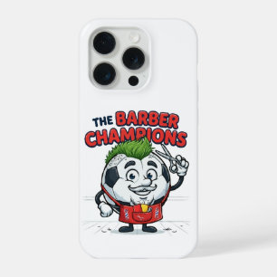 Coque iPhone 15 Pro La coupe de cheveux de champion de football du bar