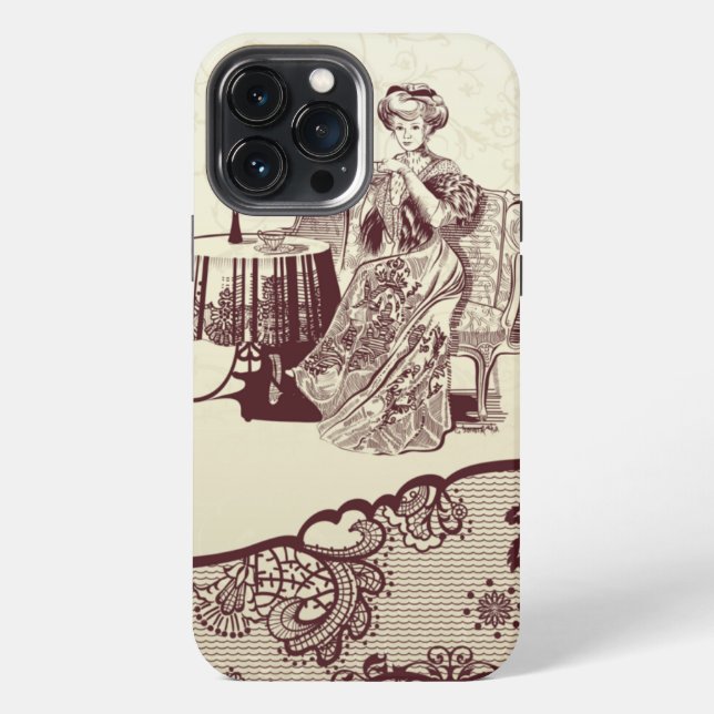 Coque iPhone La dame boit du thé  (Verso)