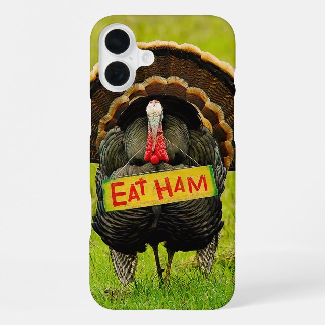 Coque iPhone La dinde fière de SlipperyJoe mange du jambon roug (Verso)