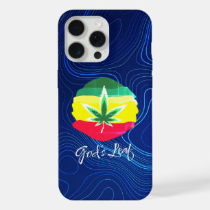 Coque iPhone 15 Pro Max La feuille de Dieu - Funky Blue Edition
