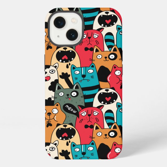 Coque iPhone La foule de chats (Verso)
