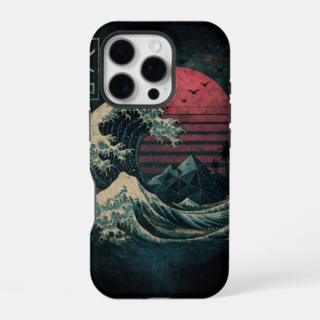 Coque iPhone La Grande Vague Rétro Classique (Verso)