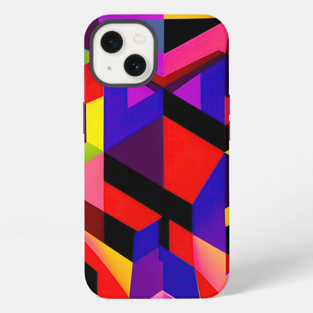 Coque iPhone "La mosaïque numérique : une vision hypermoderne" (Verso)