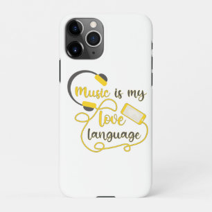 Coque iPhone 11Pro La musique est ma langue d'amour phrase romantique