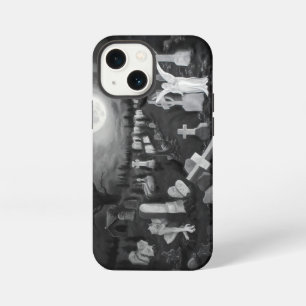 Etui iPhone 13 Mini La nuit sur le cimetière - Angel avec Diable