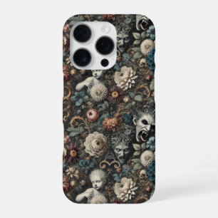 Coque iPhone 16 Pro La pépinière tombée - Design floral gothique