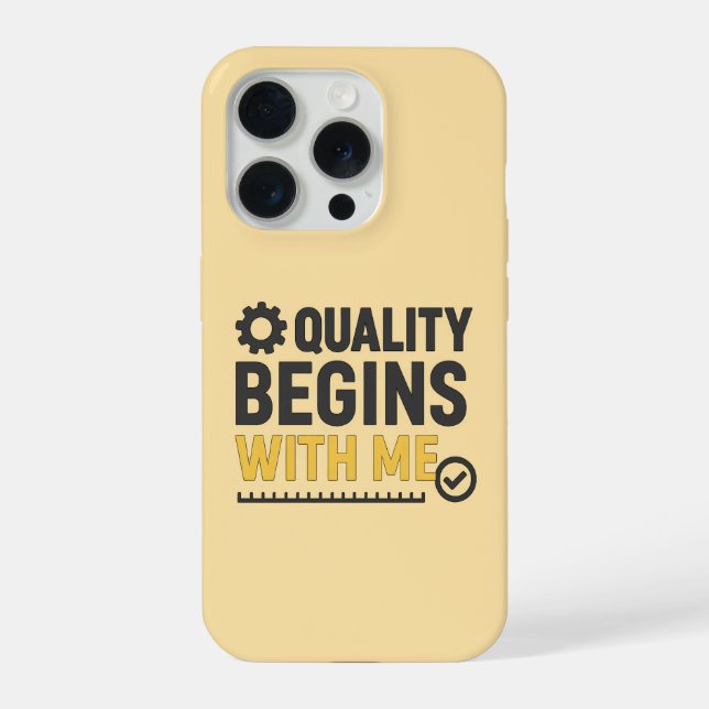 Coque iPhone La qualité commence par moi Culture de travail pos (Verso)