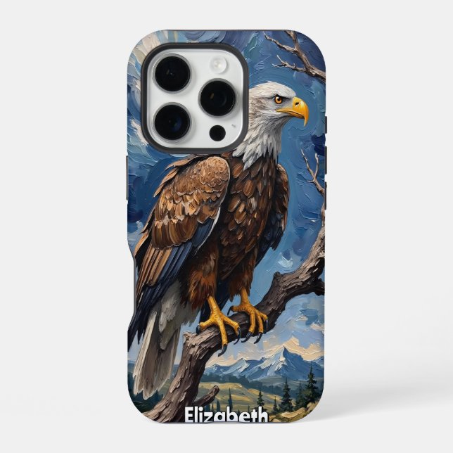 Coque iPhone La résolution de l'aigle : au milieu de la tempête (Verso)