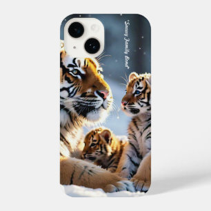 Coque Pour iPhone 14 "La retraite hivernale de la famille Tiger"