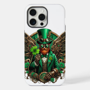 Coque iPhone 15 Pro Max la Saint-Patrick steampunk trèfle
