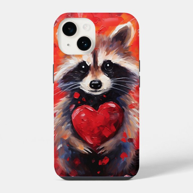 Coque iPhone La Saint-Valentin du raton laveur (Verso)