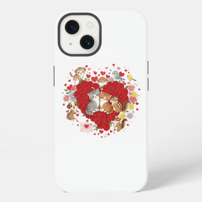 Coque iPhone La Saint-Valentin : l'amour des animaux (Verso)