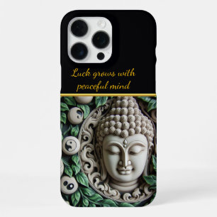 Coque iPhone 16 Pro Max La sculpture bouddhiste : Feuilles et orbes comple