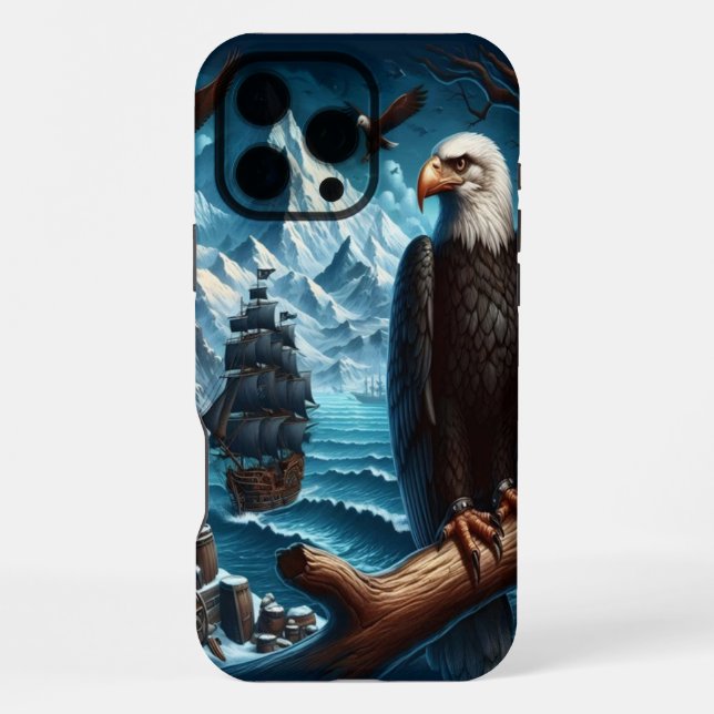 Coque iPhone La surveillance de l'aigle sur le navire (Verso)
