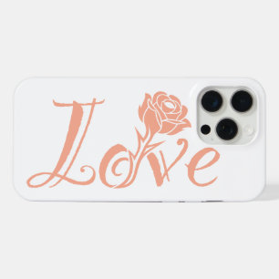 Coque iPhone 15 Pro Max La typographie rencontre la nature : la rose de l'