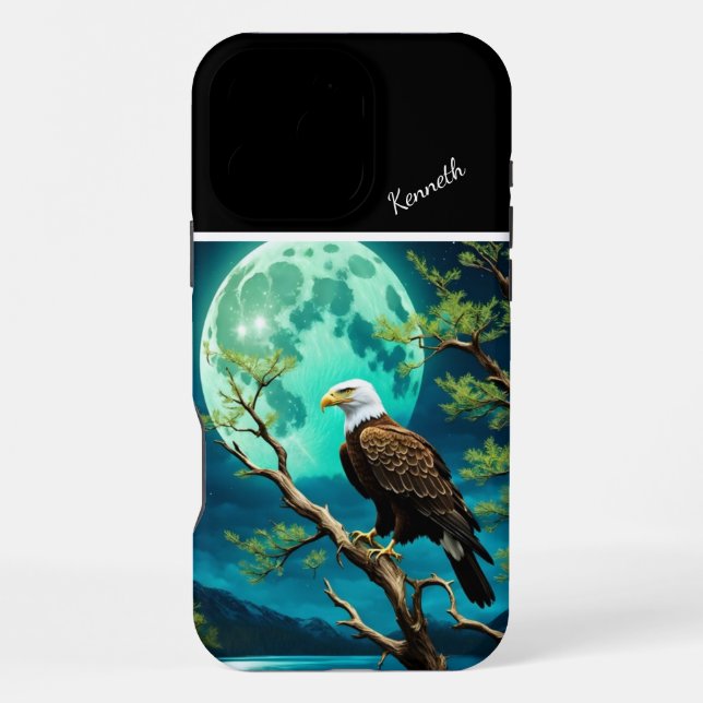 Coque iPhone La veille de lune de l'aigle (Verso)
