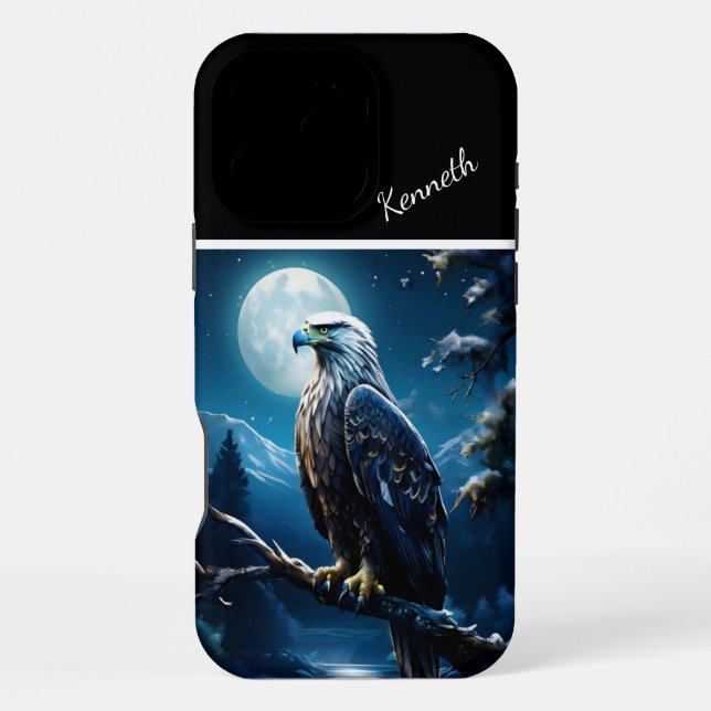 Coque iPhone La veilleuse au clair de lune de l'aigle (Verso)