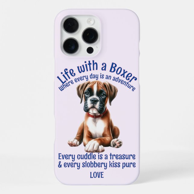 Coque iPhone La vie adorable d'un chien Boxer (Verso)