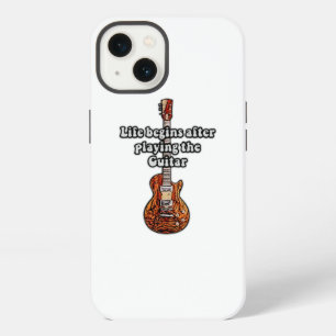 Etui iPhone 13 La vie commence après avoir joué de la guitare. co