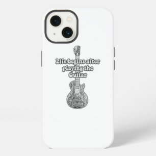 Etui iPhone 13 La vie commence après avoir joué de la guitare. no