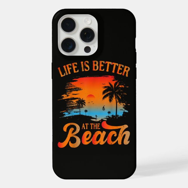 Coque iPhone La vie est meilleure à la plage (Verso)