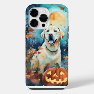 Coque Pour Pour iPhone 14 Pro Max Labrador Halloween avec citrouilles effrayant