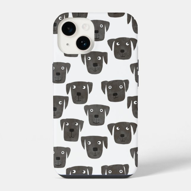 Coque iPhone Labrador Retriever noir (Verso)