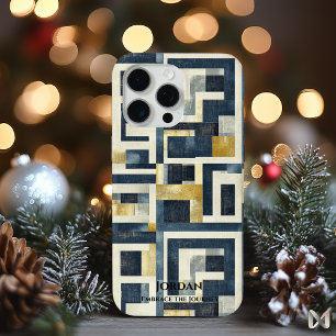 Coque iPhone 15 Pro Max Labyrinthe Géométrique Moderne – Élégance Texturée
