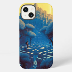 Etui iPhone 13 Labyrinthe surréaliste de la ville