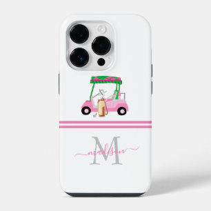 Coque Pour iPhone 14 Plus Lady Golfer Nom personnalisé du monogramme