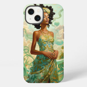 Etui iPhone 13 Lady In Surreal World Art Africain Américain