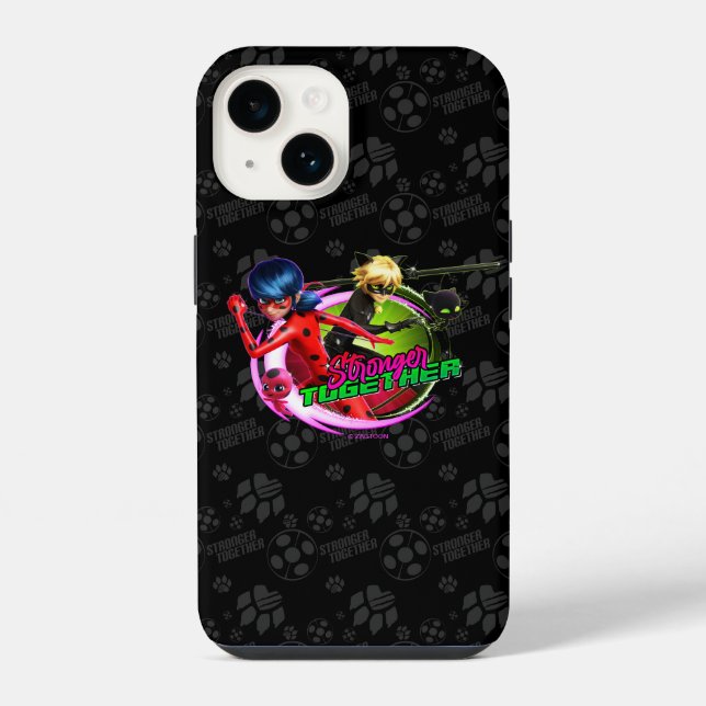 Coque iPhone Ladybug & Chat Noir | Plus Forts Ensemble (Verso)