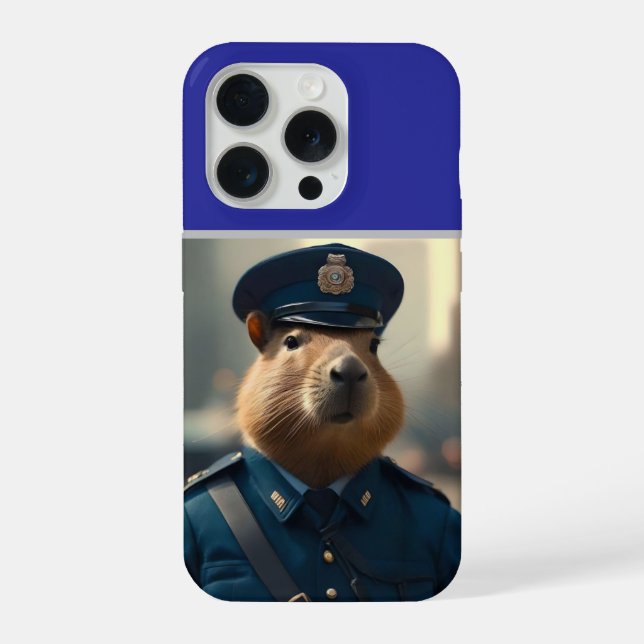 Coque iPhone L'agent Capybara : Maintenir la paix, (Verso)