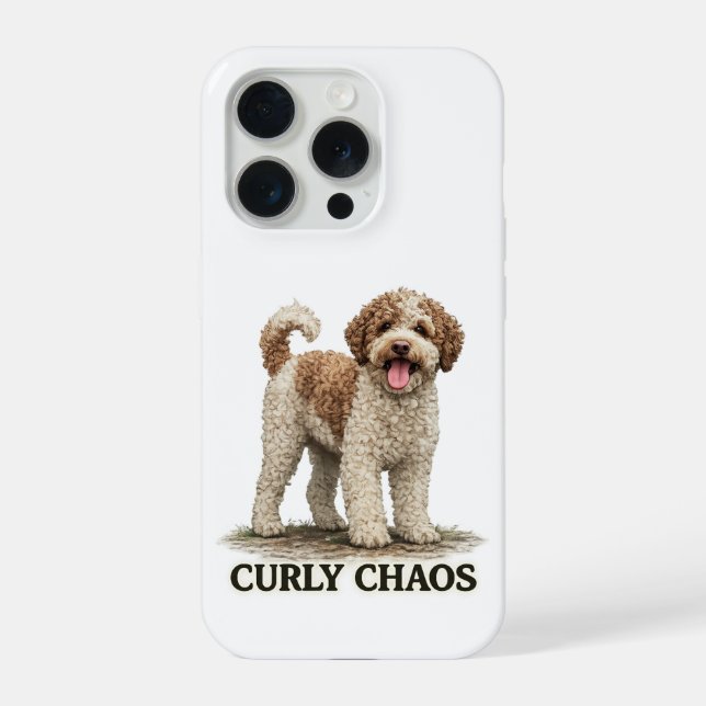 Coque iPhone Lagotto Romagnolo Curly Chaos (Verso)