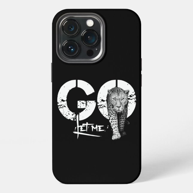 Coque iPhone Laisse-moi ALLER Léopard noir (Dos)