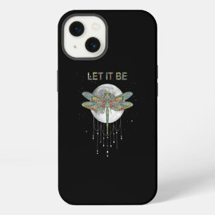 Etui iPhone 13 Laissez être lune et attrape-rêves libellule