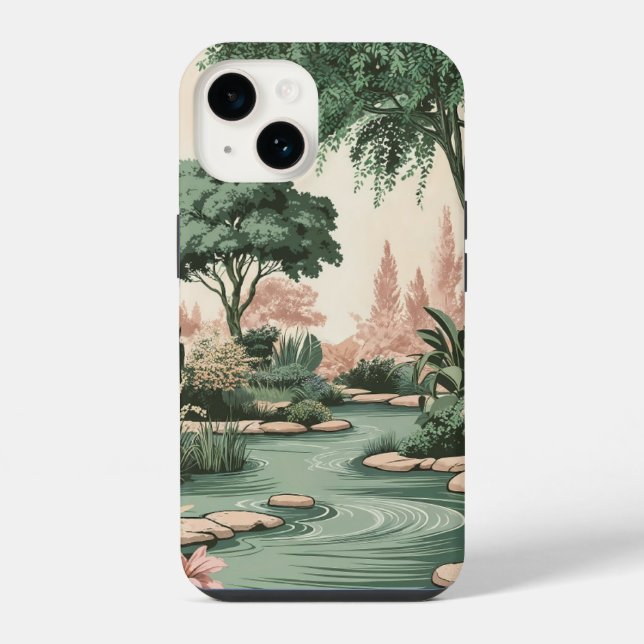 Coque iPhone L'amour dans les espaces verts (Verso)