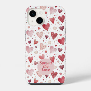 Coque Pour iPhone 14 L'amour en aquarelle - Motif de cœur fantaisiste