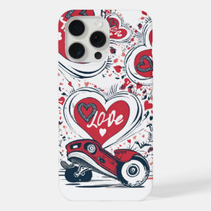 Coque iPhone 15 Pro Max L'amour sur roues – Design de cœur de skateboard c