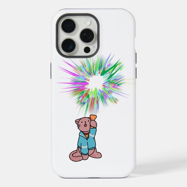 Coque iPhone lampe de poche chat (Verso)