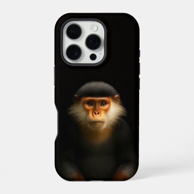 Coque iPhone Langur Douc Rouge Black 4 Luxe iPhone 16 Pro (Verso)