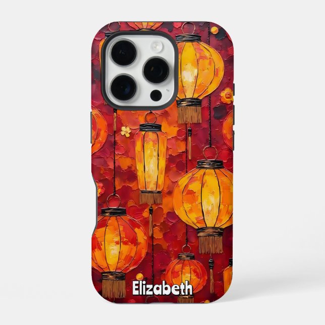 Coque iPhone Lanternes rouge et orange (Verso)