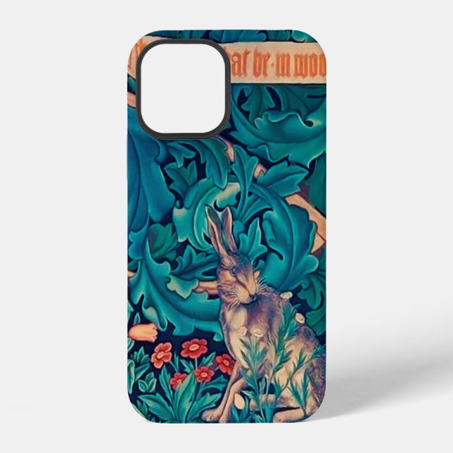 Coque iPhone Lapin dans la forêt, William Morris (Verso)