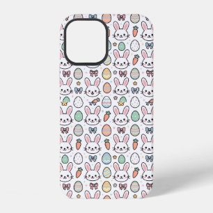 Coque iPhone 12 Lapin de Pâques et œufs mignons motif Kawaii pour